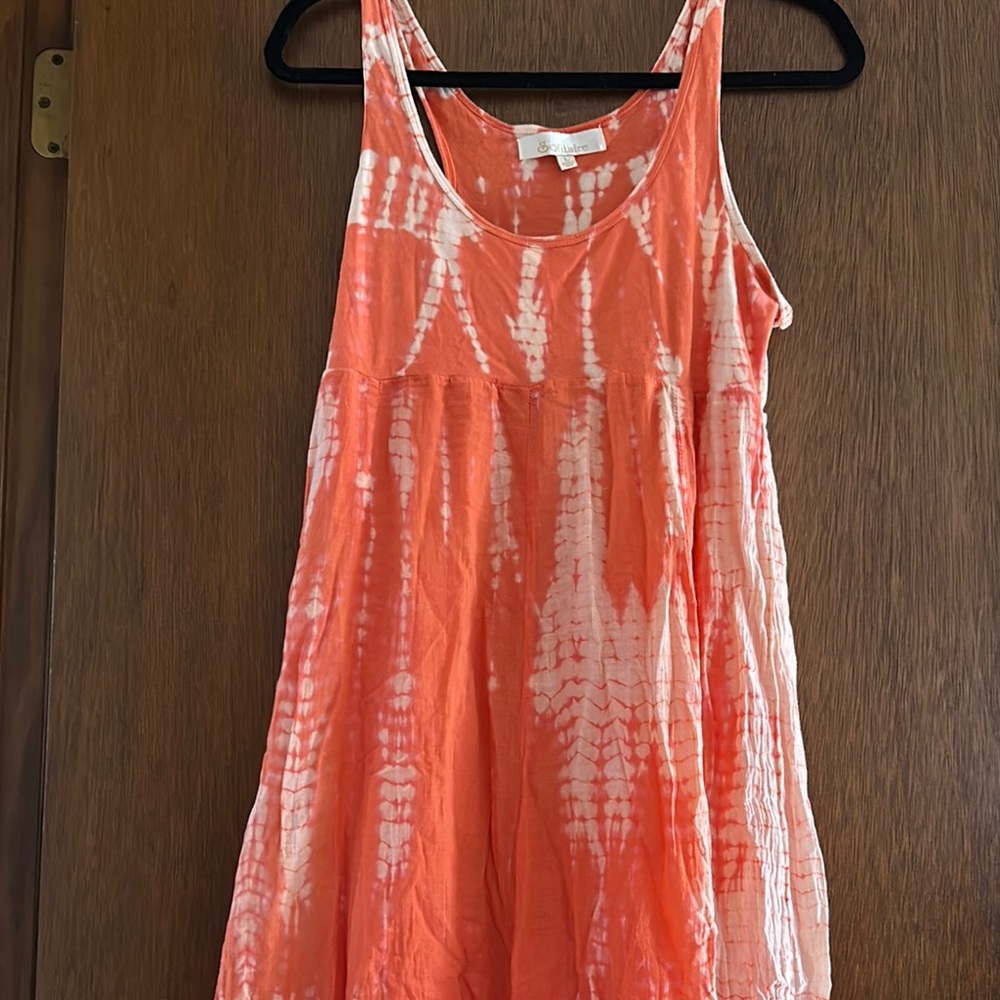 Solitaire Tie-Dye Orange and White Dress